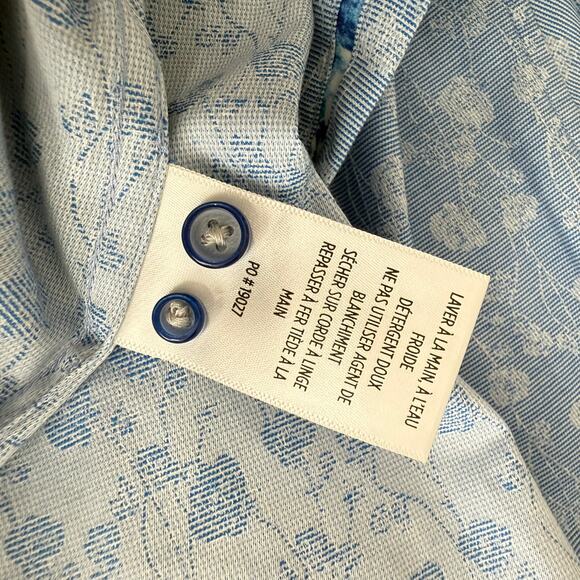 Robert Graham Woven Button Front Long Sleeve Shirt ABBOTT KINNEY Light Blue  M - Picture 6 of 10